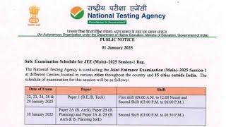 JEE Main 2025 Session-I Exam Dates Announced! | Complete Details & Tips