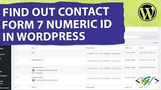 How to Find Out Form Numeric ID in Contact Form 7 in WordPress