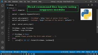 Read named command line inputs in python with argparse module