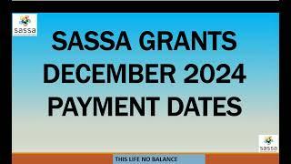 SASSA Grants Payments Dates for December 2024 | SASSA Pay Dates 2024