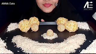 ASMR BASMATI RAW RICE || MAKAN BERAS MENTAH || RAW RICE eating sounds || ANNA Eats