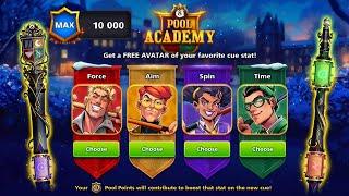 Pool Academy Scoreboard  Animated Cue And Avatar Pool Pass Level Max Pro 8 ball pool