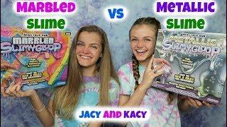 Marbled Slime vs Metallic Slime Challenge ~ Jacy and Kacy