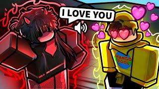 Trolling SIMPS With An E-GIRL VOICE CHANGER In ROBLOX The Strongst Battlegrounds...