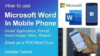 How to use Microsoft Word in Mobile |Use Microsoft Word App in Android Mobile phone 2020