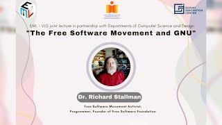 The Free Software Movement and GNU - Dr Richard Stallman at IIT Hyderabad