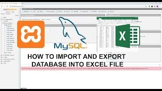 XAMPP MySql Import Excel file to database | Export database to Excel file