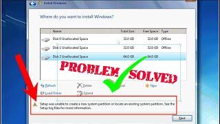 Solved Setup was unable to create a new system partition or locate an existing system partition