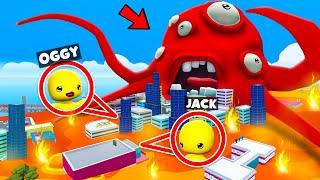 Lava Monster Attacked In Wobbly City In Wobbly Life ft.Oggy And Jack