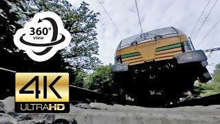 360° camera under train compilation (4K) Virtual Reality