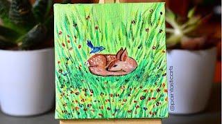 Step by step Mini Canvas Painting Tutorial   - Paintastic Arts