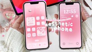 MAKE YOUR IPHONE AESTHETIC  pink aesthetic  lock screen widgets | CUSTOMIZE MY IPHONE 13 WITH ME 