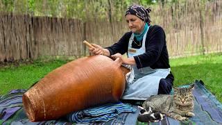 How to Make Homemade Butter from Milk by Ancient Village Recipe? Harsh Life in a Mountain Village