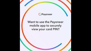 Retrieve your card PIN with Payoneer's mobile app