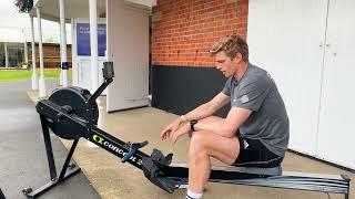 Rowing ergo Set Up, Feet & Drag Factor with Tom George