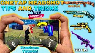 free fire one tap headshot tips and tricks full tutorial with handcam