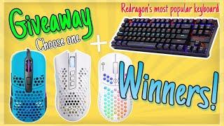 Redragon K552 and Gaming Mouse Giveaway Winners