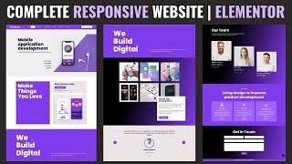 Complete Responsive Modern UI/UX Website using ELEMENTOR | Wordpress Elementor Website Design 