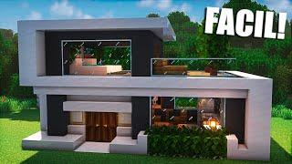 Cómo hacer una PEQUEÑA casa MODERNA en Minecraft (FÁCIL Y RÁPIDO) (#5)