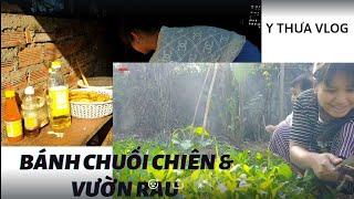 Bánh Chuối Chiên Và Vườn Rau - Y Thưa Vlog