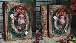 DIY Magical Christmas  Christmas book box in vintage style