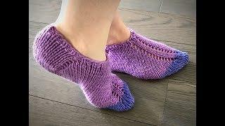 Easy knit slippers pattern tutorial