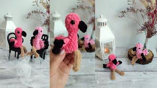 Crochet flamingo, MK plush flamingo - crocheted keychain.