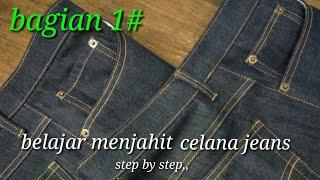 Cara Menjahit Celana Jeans Lengkap #1 , Membuat Kantong Tempel Belakang