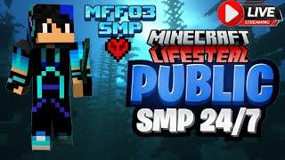 Join My LIFESTEAL Public SMP | MINECRAFT LIVE STREAM JAVA-PE | 24/7 SMP JOIN NOW! HINDI | MFF03 SMP