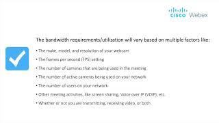 Webex Help: Bandwidth Best Practices