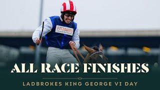 ALL RACE FINISHES - Ladbrokes King George VI Day at Kempton Park Racecourse