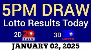 Lotto Result Today 5pm Draw January 2 2025 Swertres Ez2 PCSO Live Result