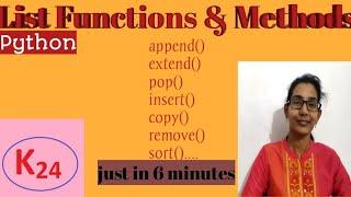 List Functions and Methods