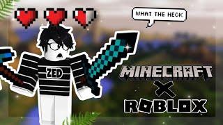 ROBLOX PLAYER TRIES MINECRAFT! | iZedChann