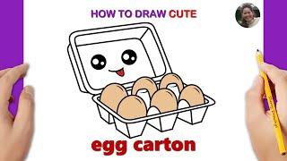 How to Draw an Egg Carton Kawaii | Sherry Drawings