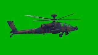 APACHE ATTACK HELICOPTER  Take Off  green screen