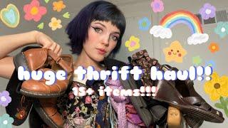 a huge, fun thrift haul!! over 15+ items  | try on + styling | alternative, whimsical fashion