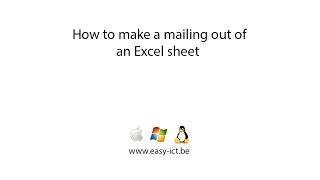 How to make a mailing out of an Excel sheet