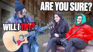 A GUITARIST PRETENDED to be HOMELESS and pranked STREET MUSICIANS
