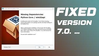 How to fix missing dependencies python core / win32api on virtualbox(v7.0. ..)