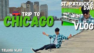 Water turns GREEN on St. Patrick’s Day | Chicago Vlog  | Telugu Vlog