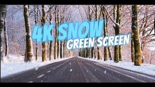 SNOW GREEN SCREEN 4K OVERLAY