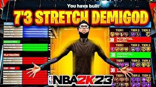 THE BEST 7'3 DEMIGOD STRETCH BIG WITH HOF QUICK FIRST STEP ON NBA 2K23! GAMEBREAKING BUILD IN 2K23