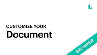 Customize your document [Beginner]