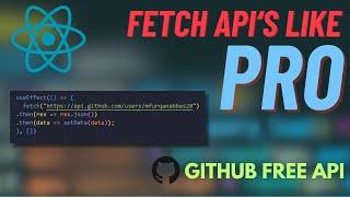 Fetch API Like PRO In ReactJS | CodeWithFurqan