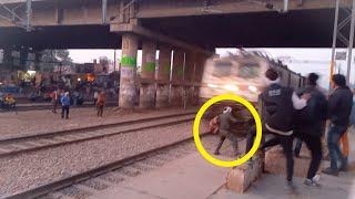 High Speed rajdhani Express hits Mad man !! Indian railways
