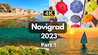 Novigrad, Croatia - 4K UHD Walking Tour With Captions  - 2023 NEW - City Sounds PART 1