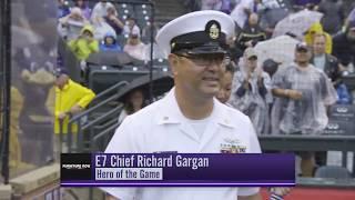 Chief Petty Officer Richard Gargan Honored by Colorado Rockies and Furniture Row at Coors Field