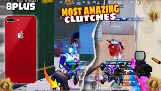 Most Amazing Clutches  || IPhone 8plus pubg test in 2024 || Crusher Op