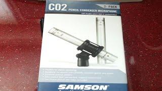 Samson C02 Pencil Condenser Microphone Set Unboxing - Drum Overheads, Acoustic Guitar - CO2 Mic's